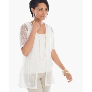 NWT Sheena Sheer Detail Cardigan sz 3 (XL) lightweight layering sweater sheer